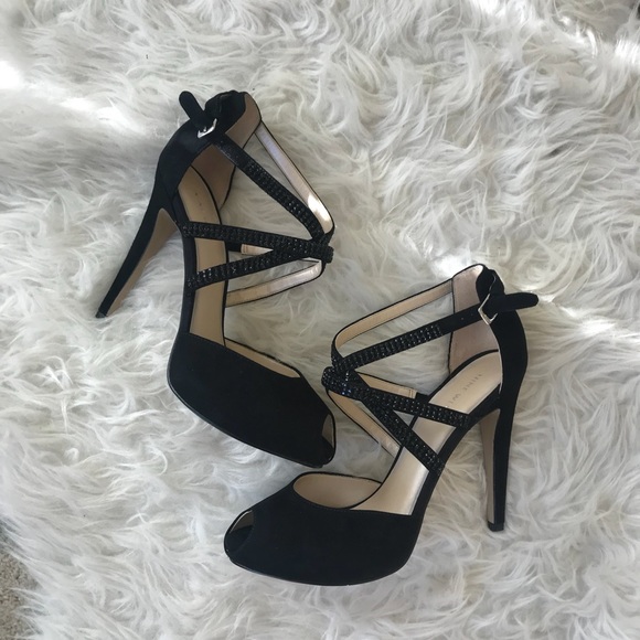 Nine West Suede Black Heel Stiletto with box 9.5 - Picture 4 of 8